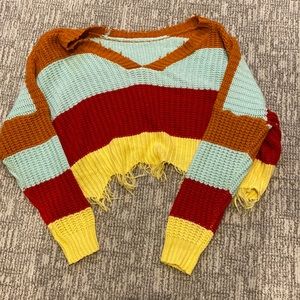 Colorful cropped sweater